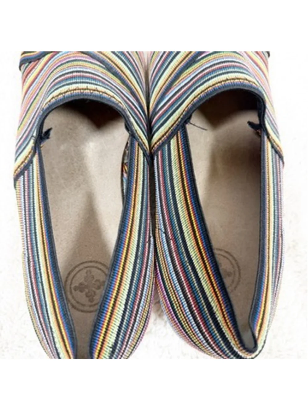 Charleston Shoe Co Delray Multicolor Stripe Espadrille Slip-On Shoes Size 40 9.5